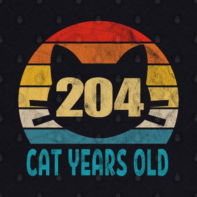 204 Cat Years Old Retro Style 47th Birthday Gift Cat Lovers by Blink_Imprints10